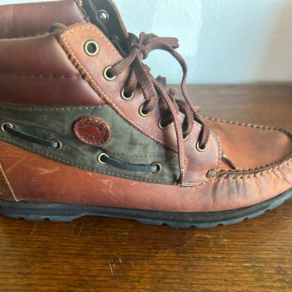 Trader Bay Brown Leather Ankle Boots Mens 9.5 D - Picture 6 of 10